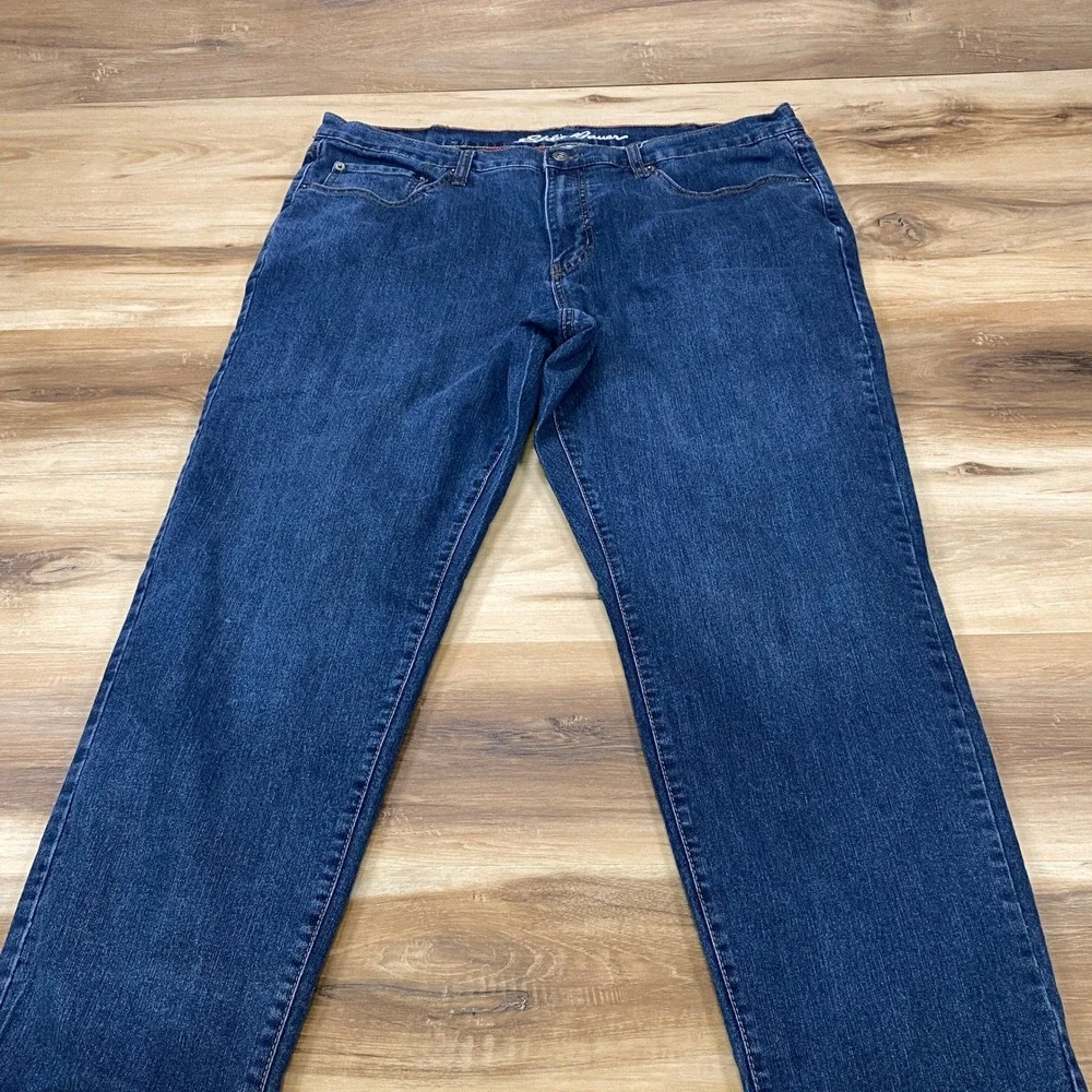 Eddie Bauer Flannel Lined Jeans Mens 38x32 Heritage Cotton Stretch Straight Blue